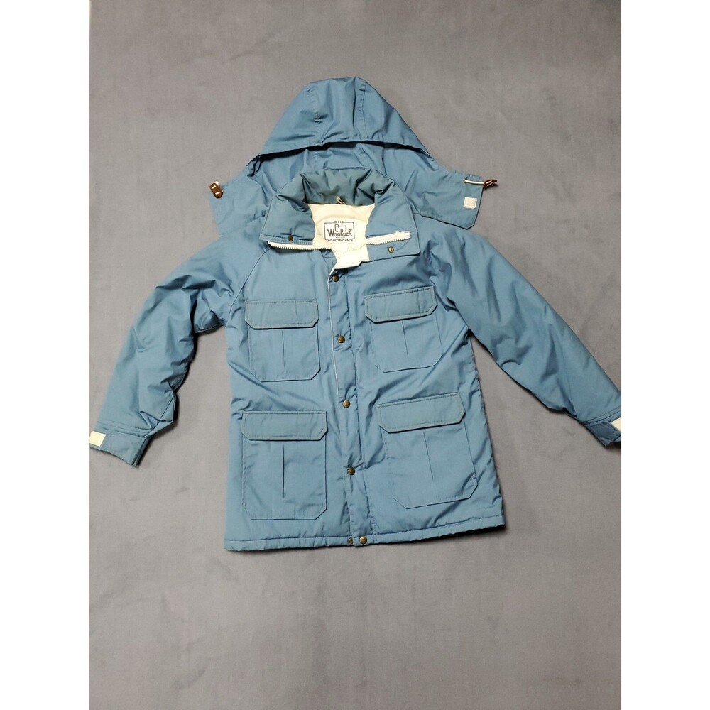 Vintage Woolrich Womens Sz M Parka Hooded Winter Coat Jacket Puffer USA Blue